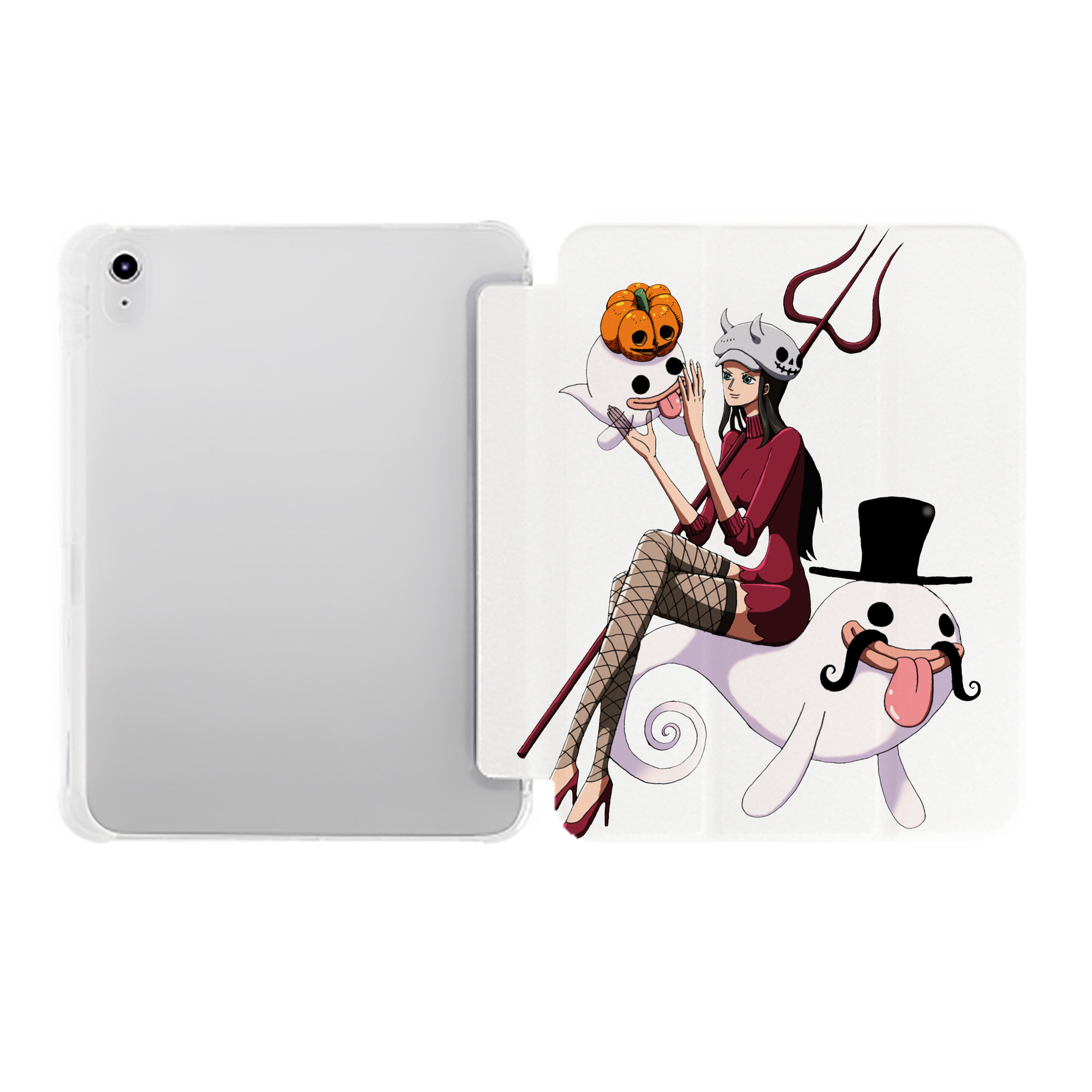 （画像用） ワンピース ニコ・ロビン ONE PIECE Nico Robin IPad ケース ペン収納付き 三つ折りスタンド PUレザー×シリコン 対応機種9.5/10.5/10.9インチ